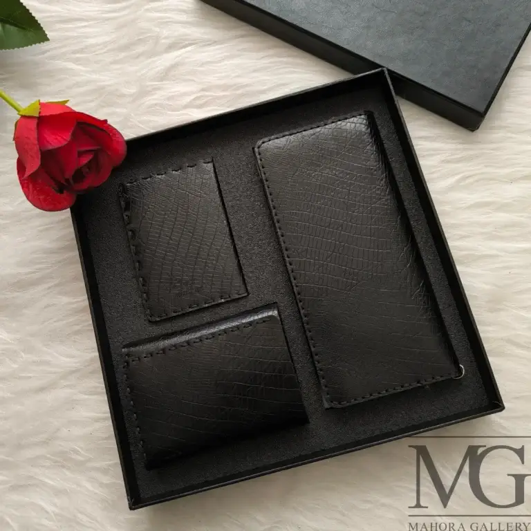 ست هدیه کیف سه تکه ماهورا دکمه مخفی